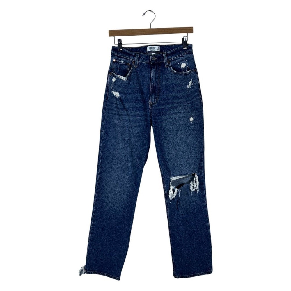 Abercrombie & Fitch Curve Love Ultra High Rise Ankle Straight Jeans 28/6